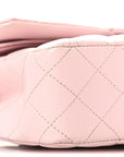 Caviar Quilted Medium Double Flap Light Pink