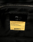 Econyl Nylon Cuoio Romano Monochrome Medium Baguette Messenger Bag Black