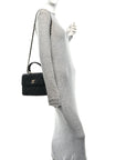 Lambskin Quilted Small Trendy CC Flap Dual Handle Bag Black