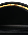 Supple Calfskin Cannage Caro Belt Pouch with Chain Black