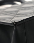 Calfskin Macro Cannage Medium Book Tote Black