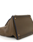 Baby Grained Medium Phantom Luggage Taupe Blue Trim