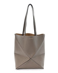 Grained Calfskin Medium Puzzle Fold Tote Taupe