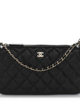 Caviar Quilted Purse With Chain Black
