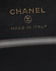 Lambskin Quilted Pearl CC Vanity Case Black