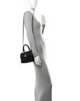 Lambskin Quilted Mini Trendy CC Dual Handle Flap Bag Black
