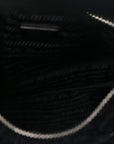 Terry Cloth Mini Re-Edition 2000 Bag Black White