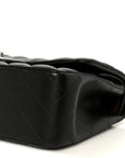 Lambskin Quilted Jumbo Double Flap Black