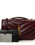 Lambskin Chevron Quilted Small LouLou Rouge Cabernet