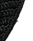 Yarn Raffia Effect Crochet Triangle Shoulder Bag Black