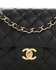 Caviar Quilted Small Double Flap Black