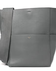 Soft Grained Calfskin Sangle Bucket Bag Grey