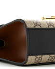 GG Supreme Monogram Calfskin Small Padlock Shoulder Bag Beige Black Cuir