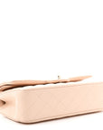 Caviar Quilted Medium Double Flap Beige