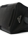 Nylon Saffiano Top Handle Bag Black
