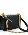 Caviar Quilted Medium Boy Flap Black