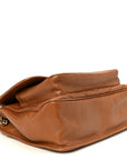 Crinkled Calfskin Matelasse Monogram Medium Niki Chain Satchel Caramel