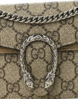 GG Supreme Monogram Super Mini Dionysus Shoulder Bag Taupe
