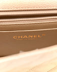 Metallic Goatskin Quilted Mini Rectangular Flap Gold
