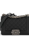 Caviar Quilted Small Boy Flap Black