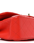 Caviar Quilted Medium Double Flap Red