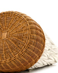 Nappa Matelasse Wicker Basket Bag White Miele