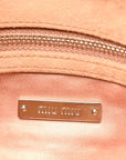 Velvet Matelasse Crystal Chain Shoulder Bag Cammeo