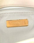 Iridescent Calfskin Quilted Large CHNL 19 Flap White