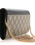 Dollar Calfskin GG Supreme Monogram Petite GG Marmont Wallet Chain Bag Black Beige Ebony