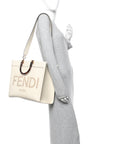 Vitello King Plexiglass Medium FNDI Sunshine Shopper Tote White Ice