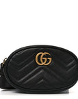 Calfskin Matelasse GG Marmont Belt Bag 85 34 Black