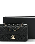 Lambskin Quilted Mini Rectangular Flap Black