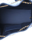 Washed Denim Quilted Medium CHNL 25 Handbag Blue