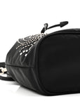 Tessuto Saffiano Ricamo Sequin Crystal Embellished Mini Re-Edition 1978 Bucket Bag Black