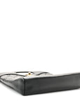 Shiny Crumpled Calfskin Quilted Mini 31 Shopping Bag Black