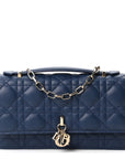 Lambskin Cannage Mini My D1OR Bag Deep Ocean Blue