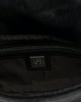 Calf Hair Baguette Black