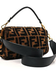 Shearling Vitello Dolce Macro FF 1974 Baguette Tobacco Black