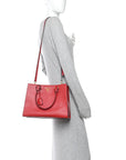 Saffiano Soft Calfskin Large Tote Fuoco