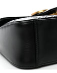 Calfskin Matelasse Mini GG Marmont Top Handle Shoulder Bag Black