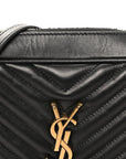 Calfskin Matelasse Monogram Lou Camera Bag Black