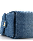 Washed Denim Quilted Small CHNL 25 Handbag Blue