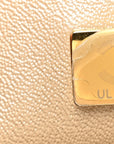 Metallic Goatskin Quilted Mini Rectangular Flap Gold