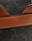 Triomphe Canvas Calfskin Bonnie Backpack Tan