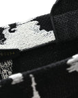 Canvas Embroidered Medium Paris Book Tote Black White
