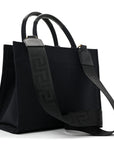 Canvas Studded Small Logo Tote Bag Black