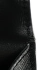 Coated Bark Calfskin Sunset Chain Wallet Black