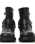 Calfskin Harness Enigneer Boots 37 Black