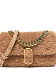 Faux Fur Calfskin Mini The Teddy J Marc Shoulder Bag Camel