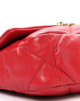 Lambskin Quilted Medium CHNL 19 Flap Red
